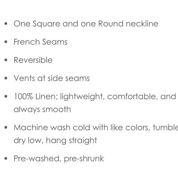 Fridaze Linen Tank - Reversible Square/Round neck, White ONLY - Picture 2 of 4